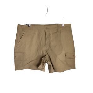 Eddie Bauer Women Nylon Cargo Style Shorts Sz. 14 Khaki gym hiking breat…